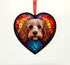 Cavapoo Stained Glass Effect Heart Suncatcher